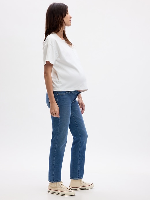 Image number 3 showing, Maternity Inset Panel Girlfriend Jeans