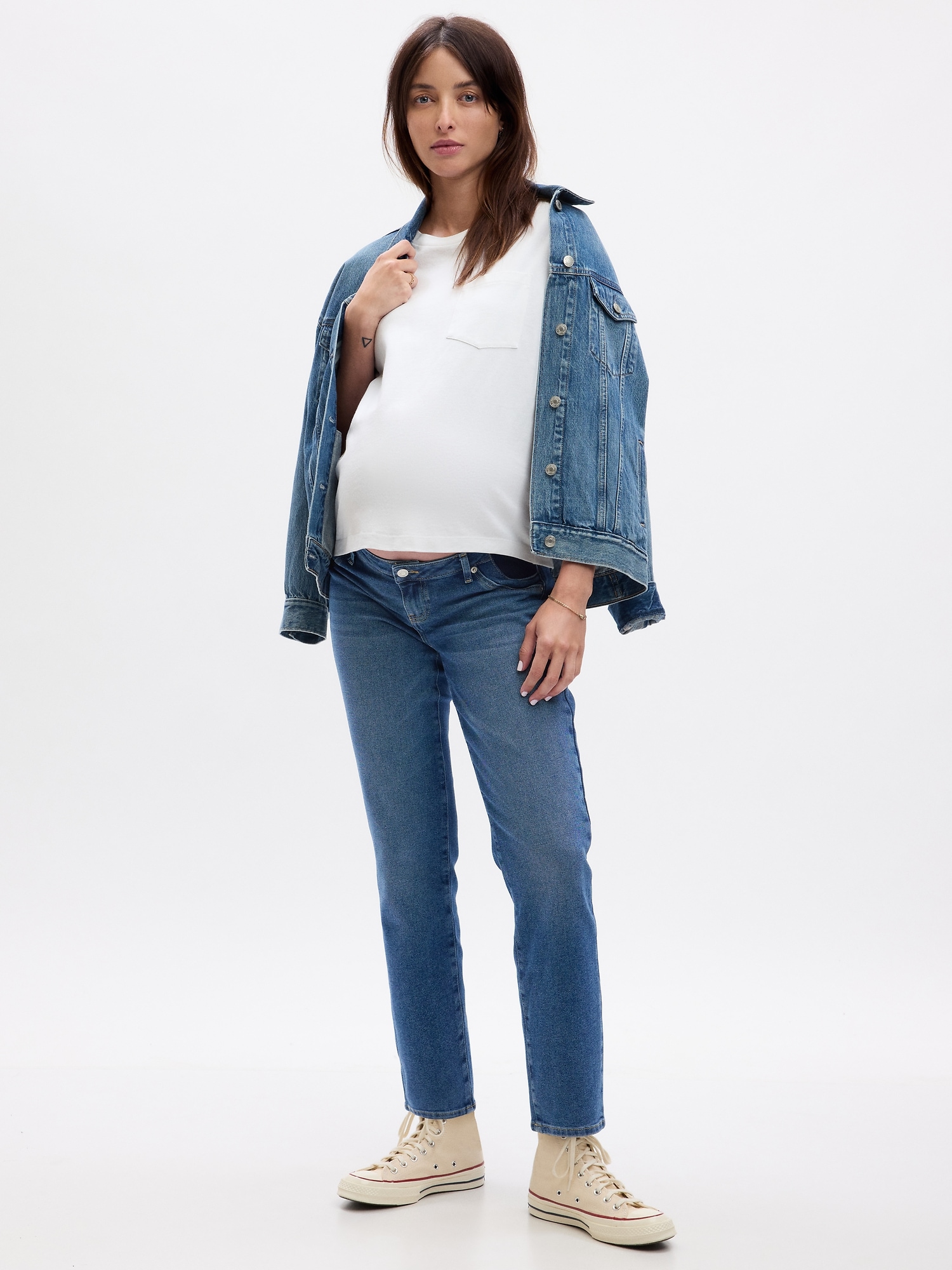 Maternity Inset Panel Girlfriend Jeans