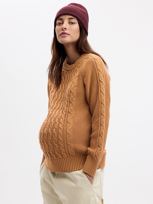 Image number 2 showing, Maternity Cable-Knit Sweater