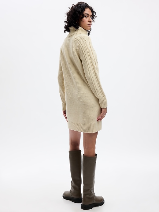 Image number 2 showing, CashSoft Cable-Knit Mini Sweater Dress