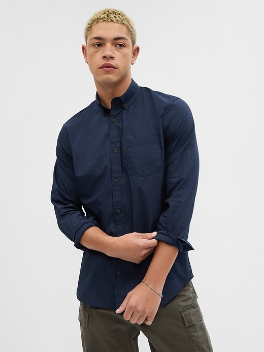 Image number 1 showing, All-Day Poplin Shirt in Standard Fit