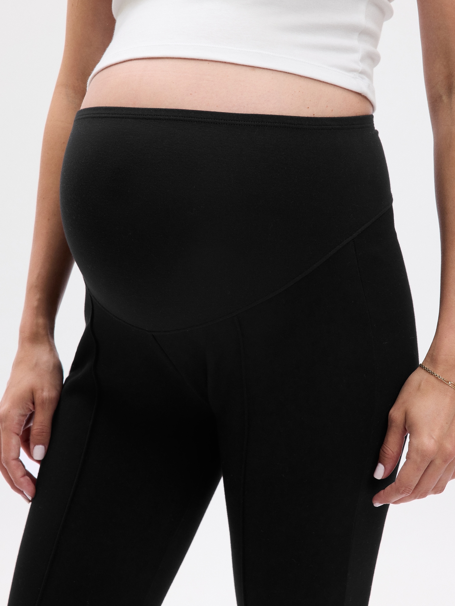 Maternity Full Panel Ponte Crop Kick Pants Gap