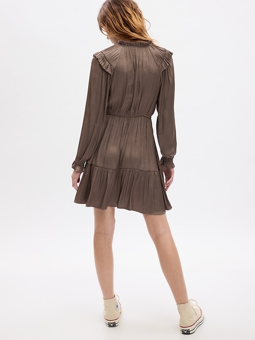 Image number 3 showing, Split-Neck Tiered Mini Dress