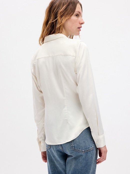 Image number 2 showing, Satin Ruched Shirt