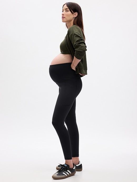 Image number 3 showing, Maternity Recycled Power Full Panel 7/8 Leggings