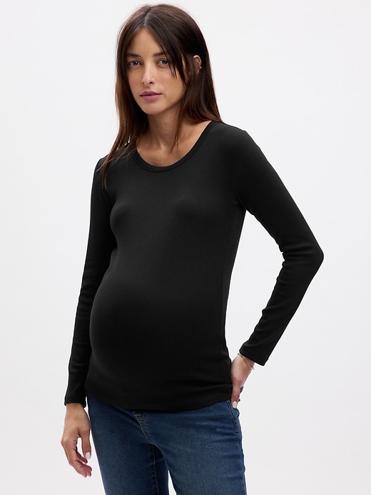 Image number 1 showing, Maternity Modern Crewneck T-Shirt