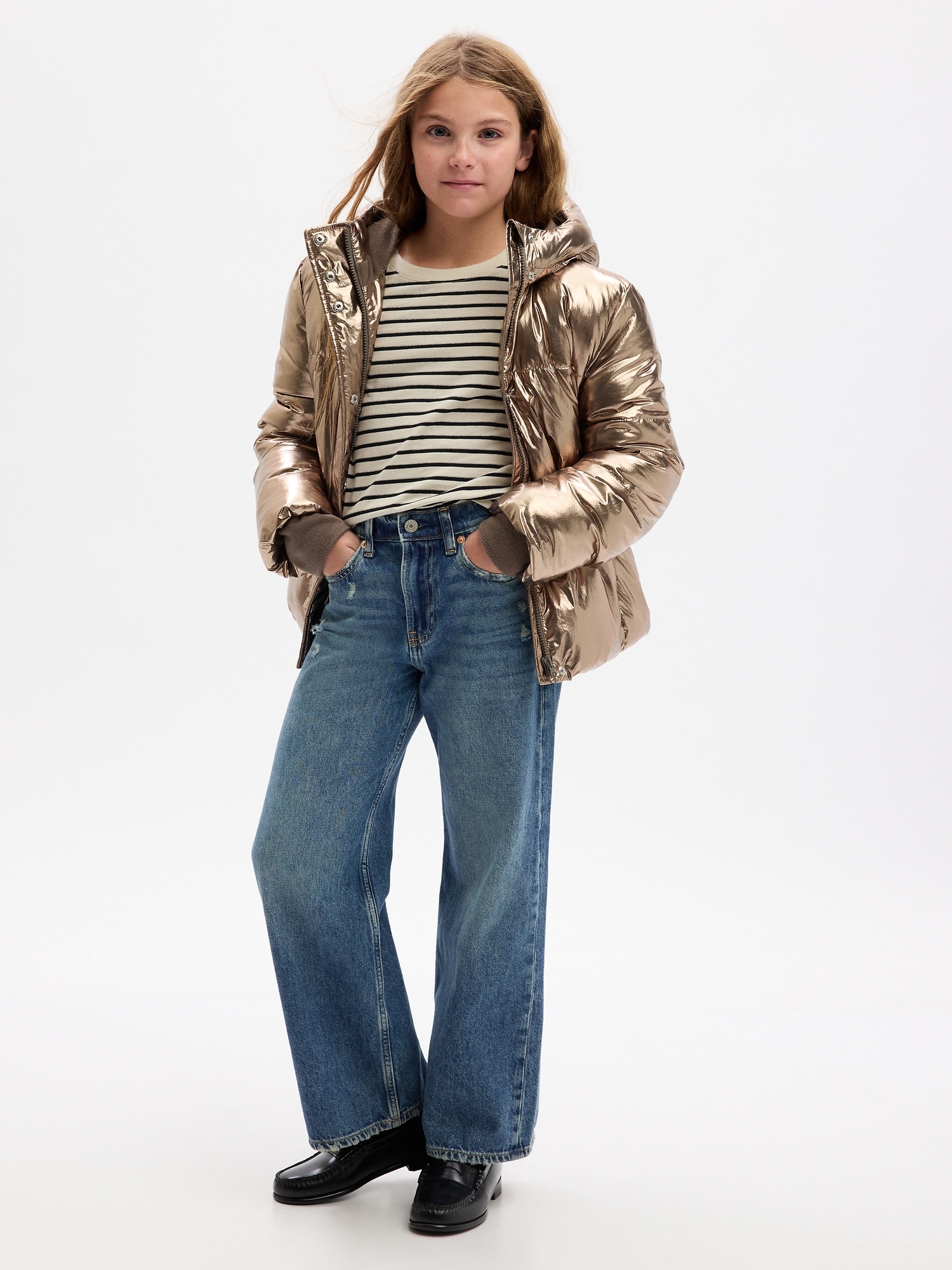 Kids Low Rise Stride Wide-Leg Jeans