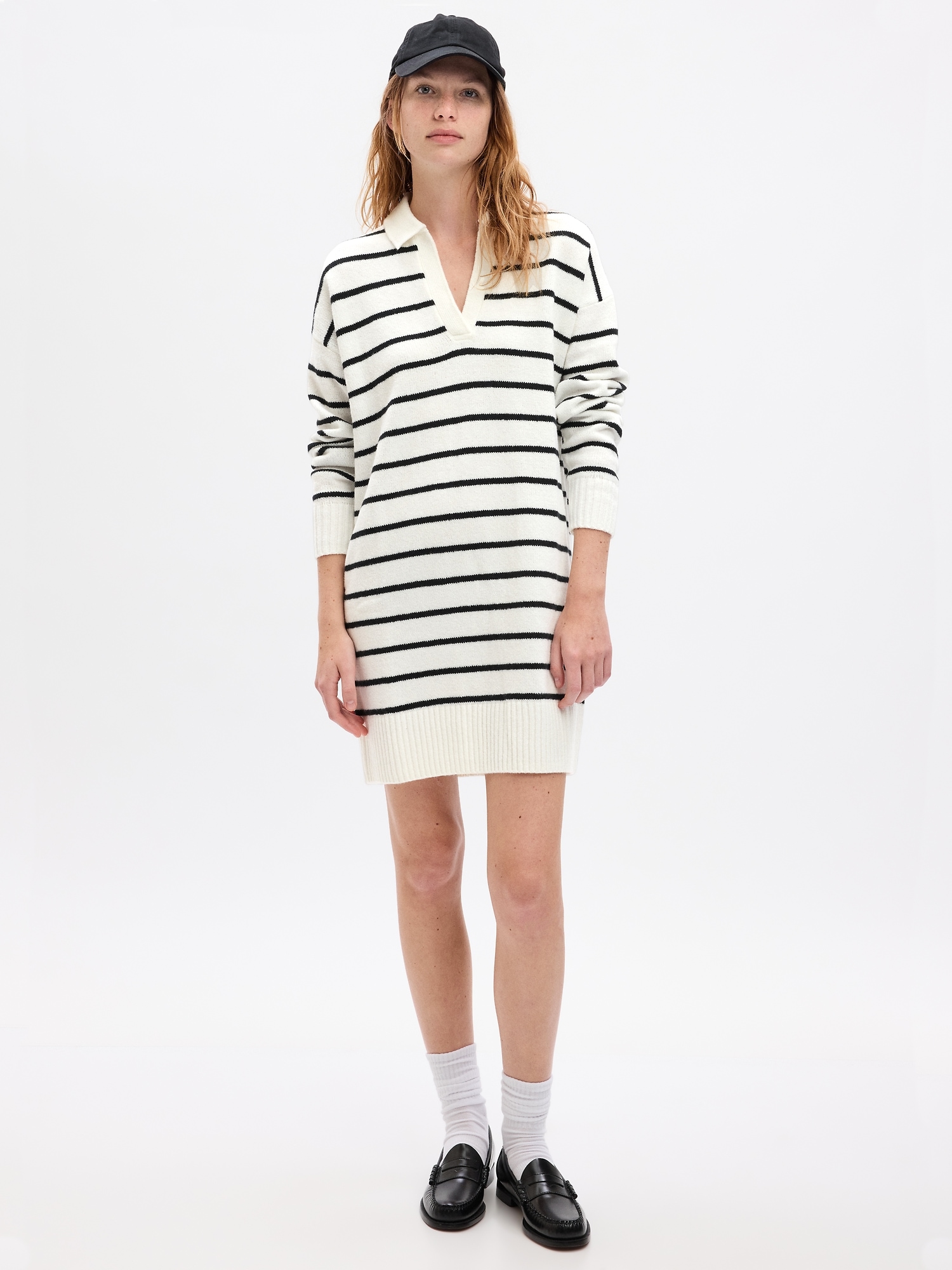 CashSoft Polo Mini Sweater Dress