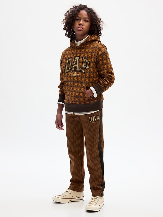 1 of 8 showing, with the color brown of product GAP × DAP Kids Logo Track Pants