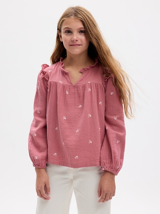 Kids Print Crinkle Gauze Top | Gap