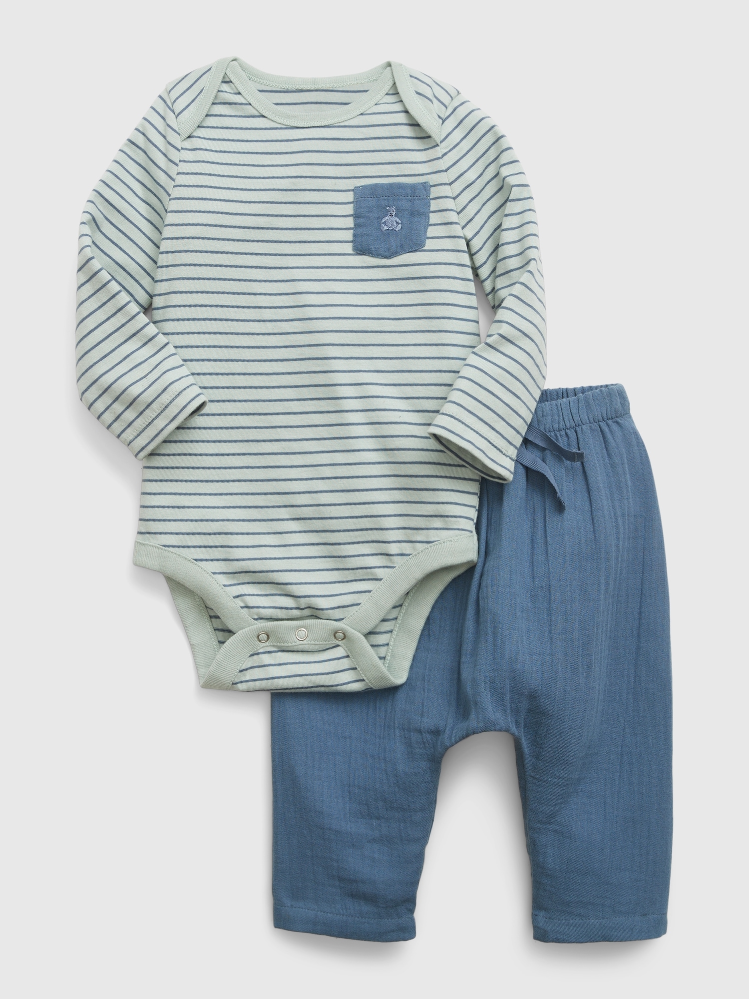 Baby Crinkle Gauze Bodysuit Outfit Set