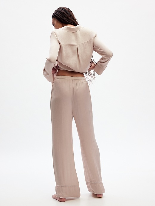 2 of 8 showing, with the color dull rose pink of product Satin Relaxed PJ Pants