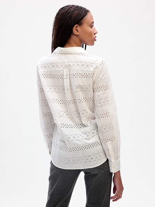 2 of 8 showing, with the color new off white of product Eyelet Perfect Shirt