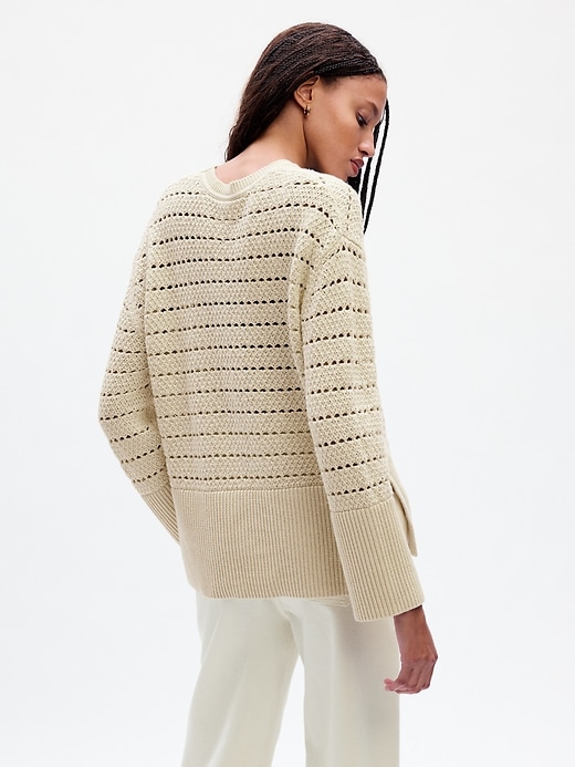 Image number 2 showing, 24/7 Split-Hem Crochet Sweater