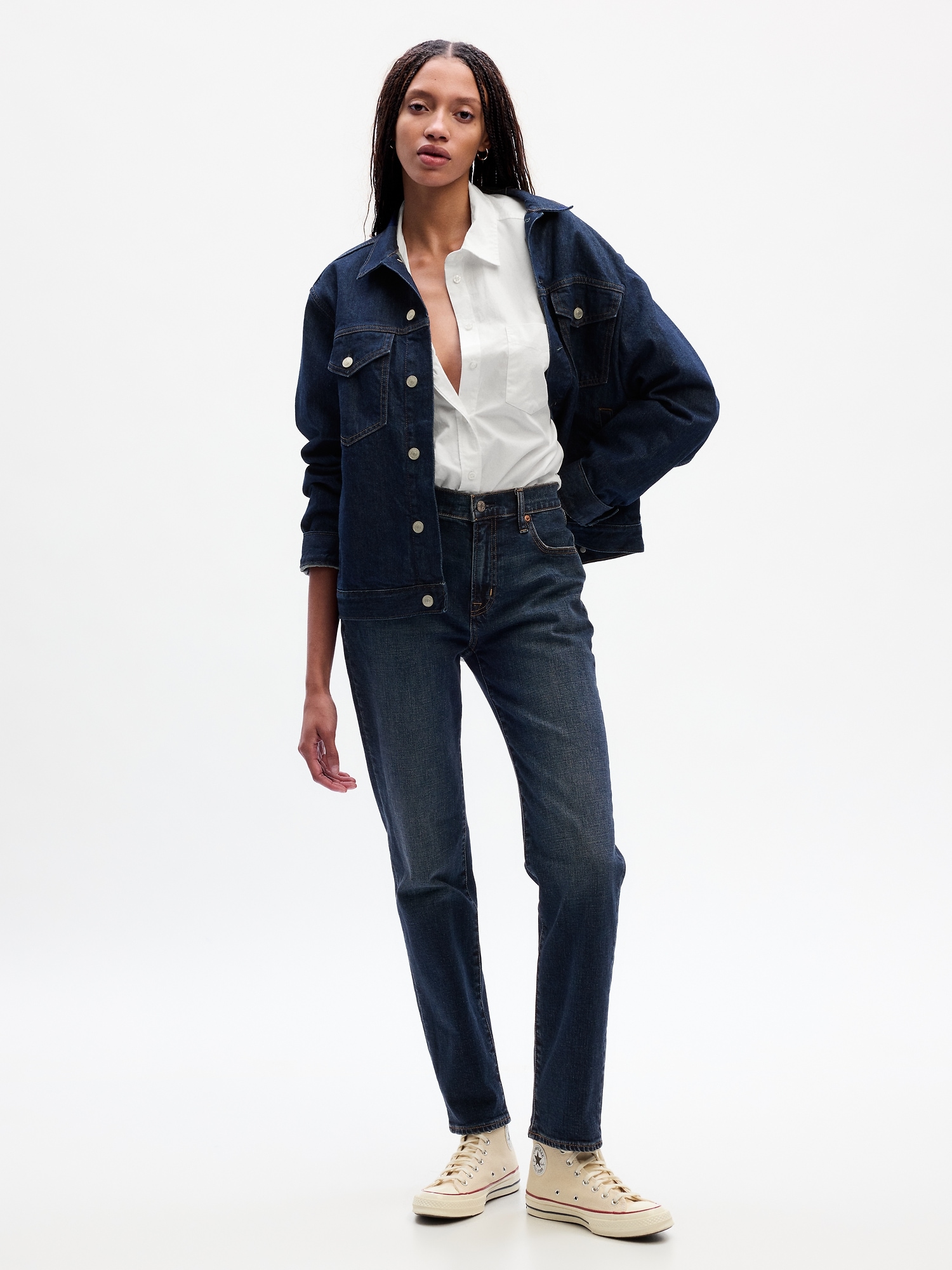 Gap Mid Rise Girlfriend Jeans