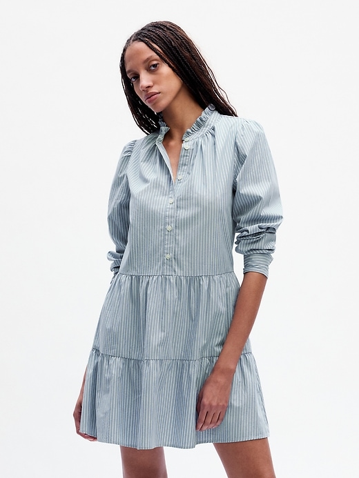 Image number 1 showing, Tiered Mini Shirtdress