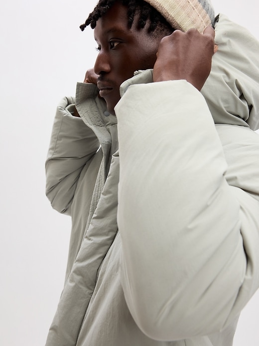 2 of 8 showing, with the color silver of product Oversized Parka Jacket