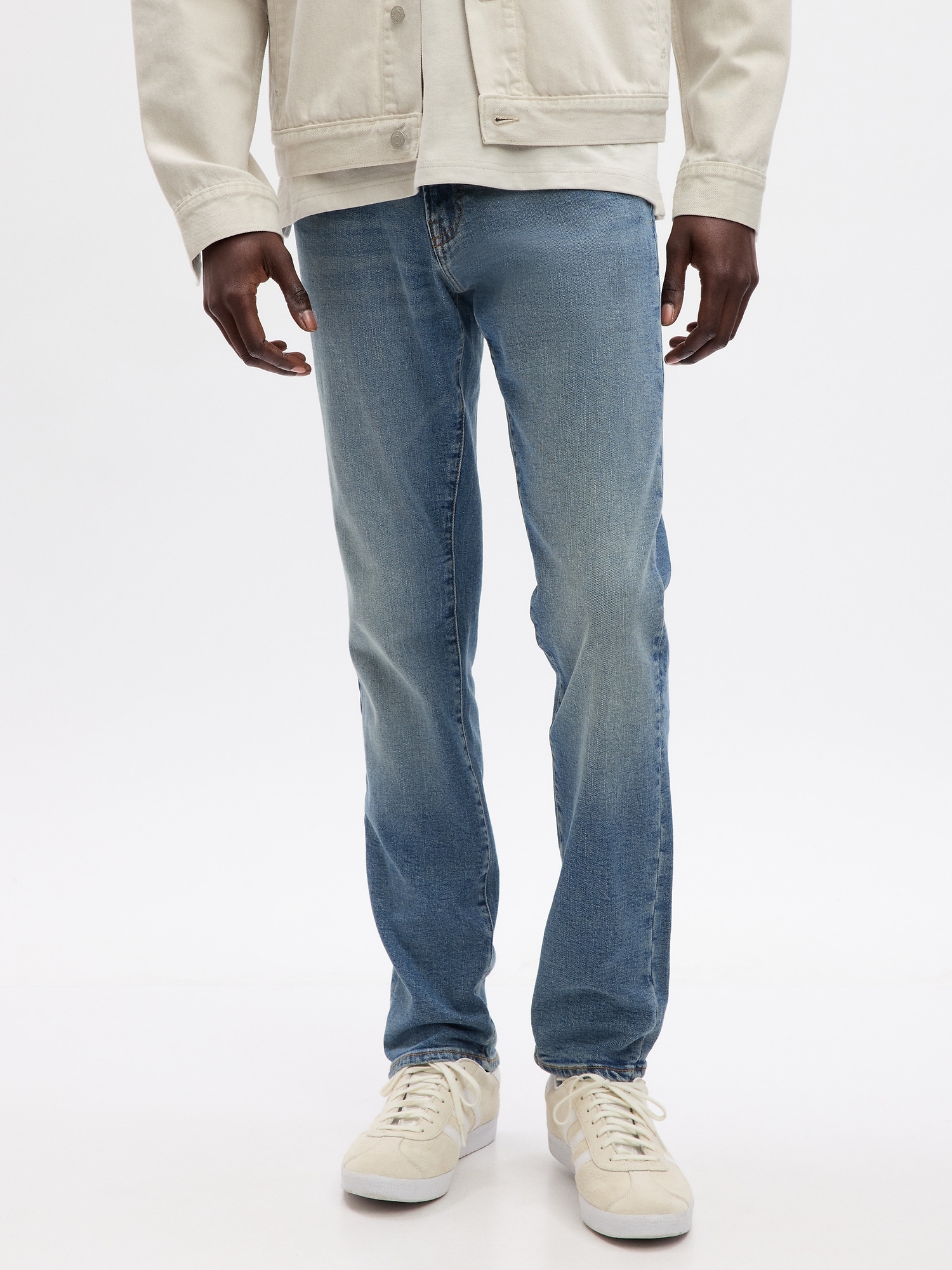 Gap Straight Jeans In Flex With Washwell In Woodsy Brown