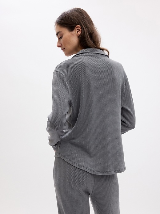 2 of 8 showing, with the color charcoal grey of product Waffle PJ Shirt