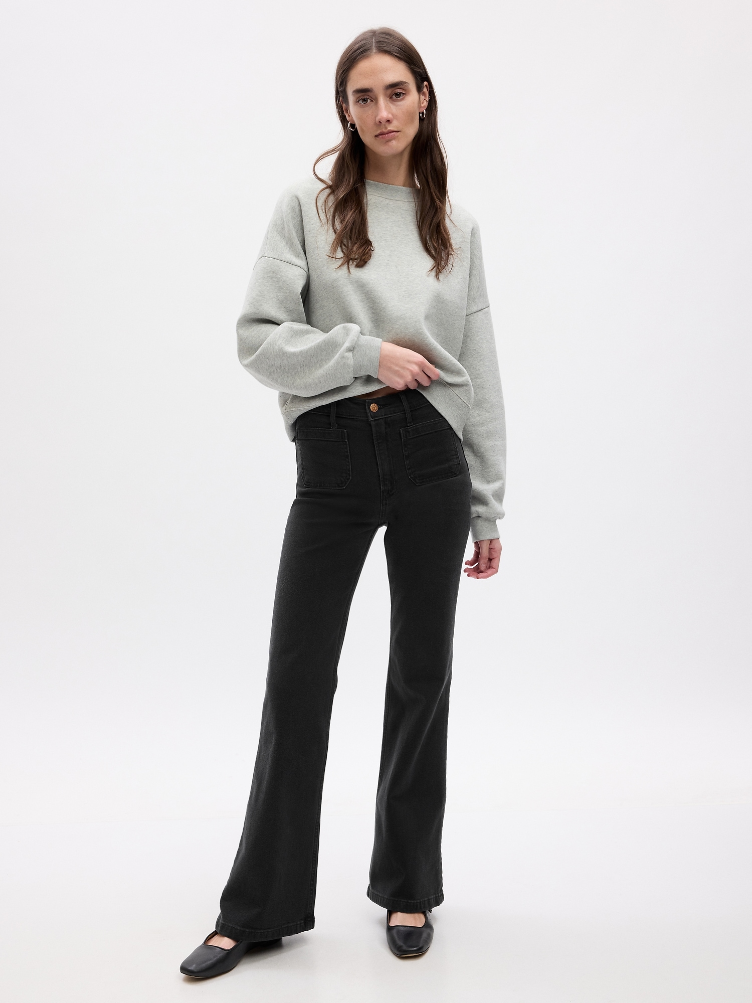 High Rise Vegan Leather '70s Flare Pants