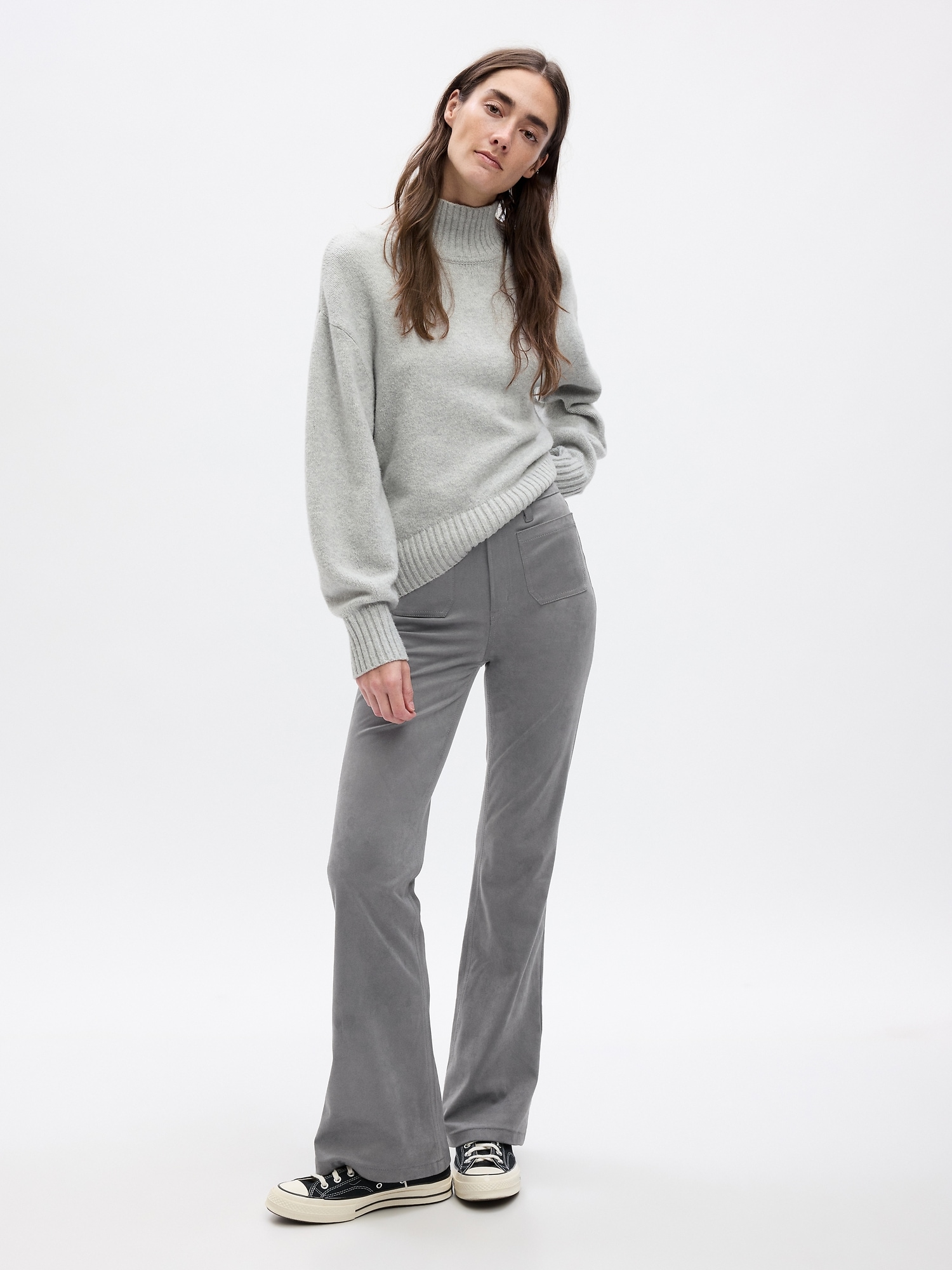 High Waisted Flare Trousers