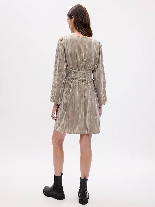 Image number 2 showing, Velvet Smocked Mini Dress