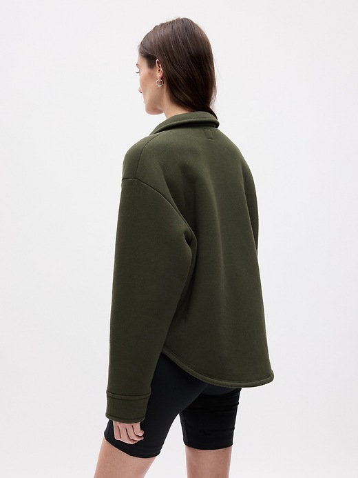 2 of 8 showing, with the color mistletoe green of product Sherpa-Lined Shirt Jacket