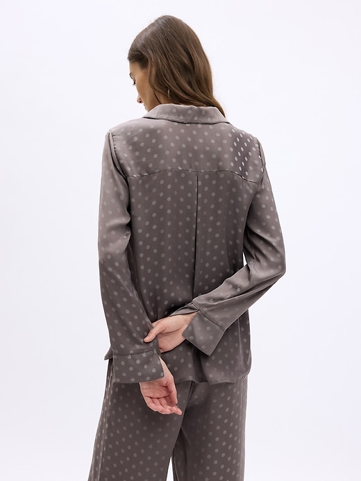2 of 8 showing, with the color new cashmere dot of product Satin PJ Top