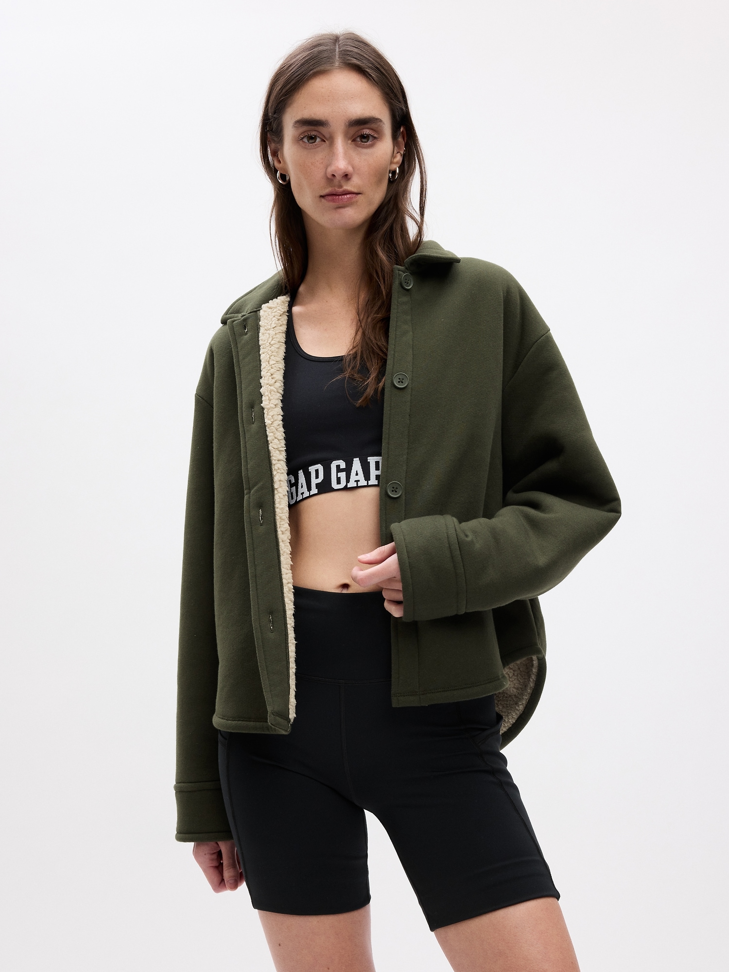 Sherpa-Lined Shirt Jacket | Gap