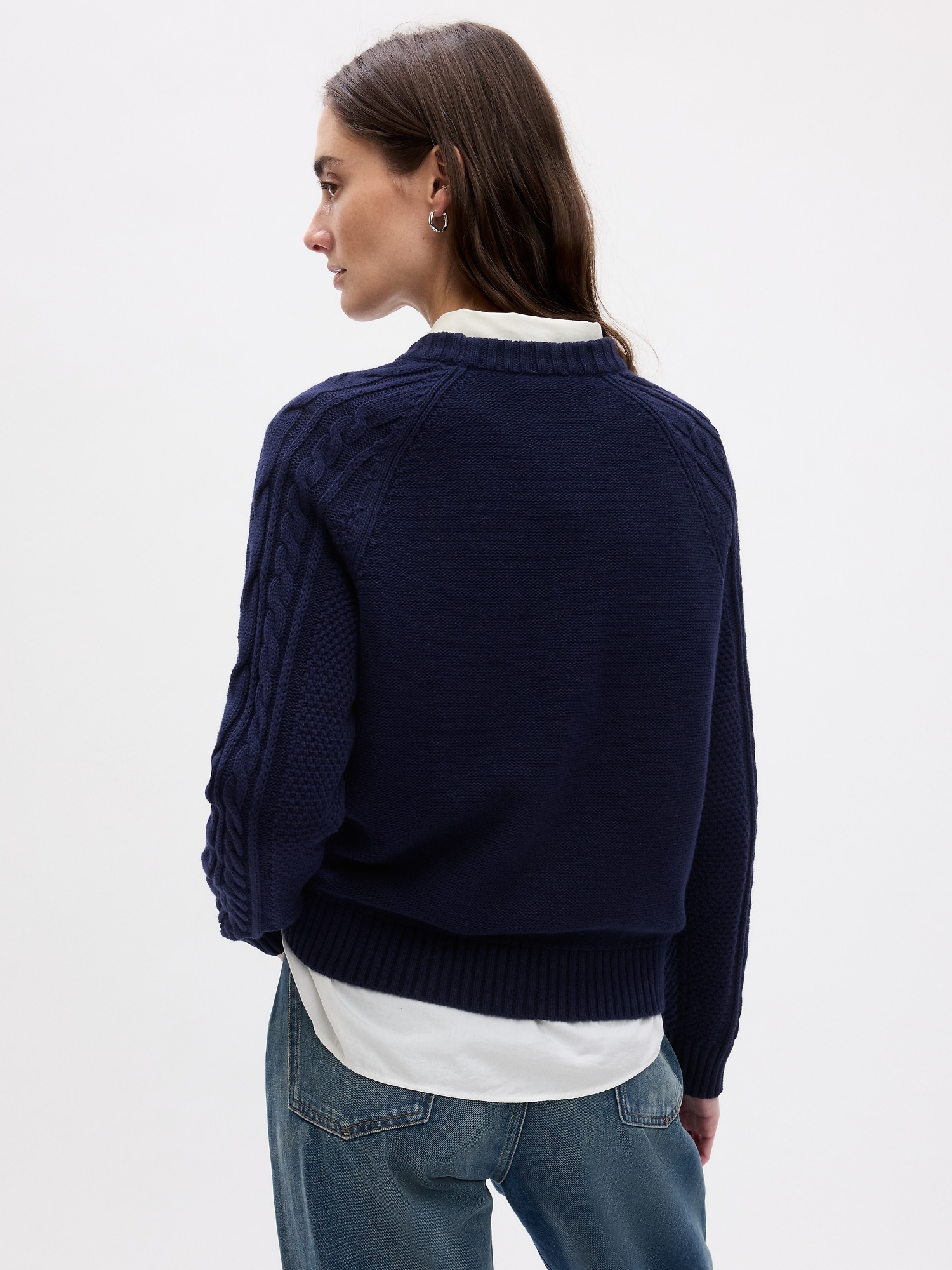 blue knit sweater