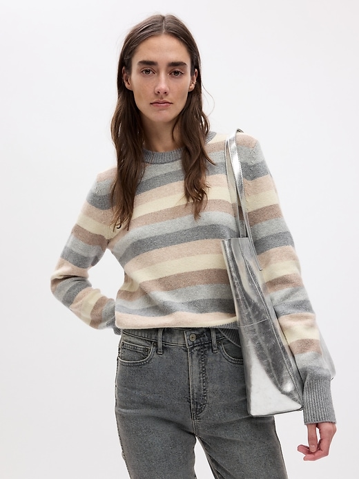neutral striped colored crewneck sweater from GAP