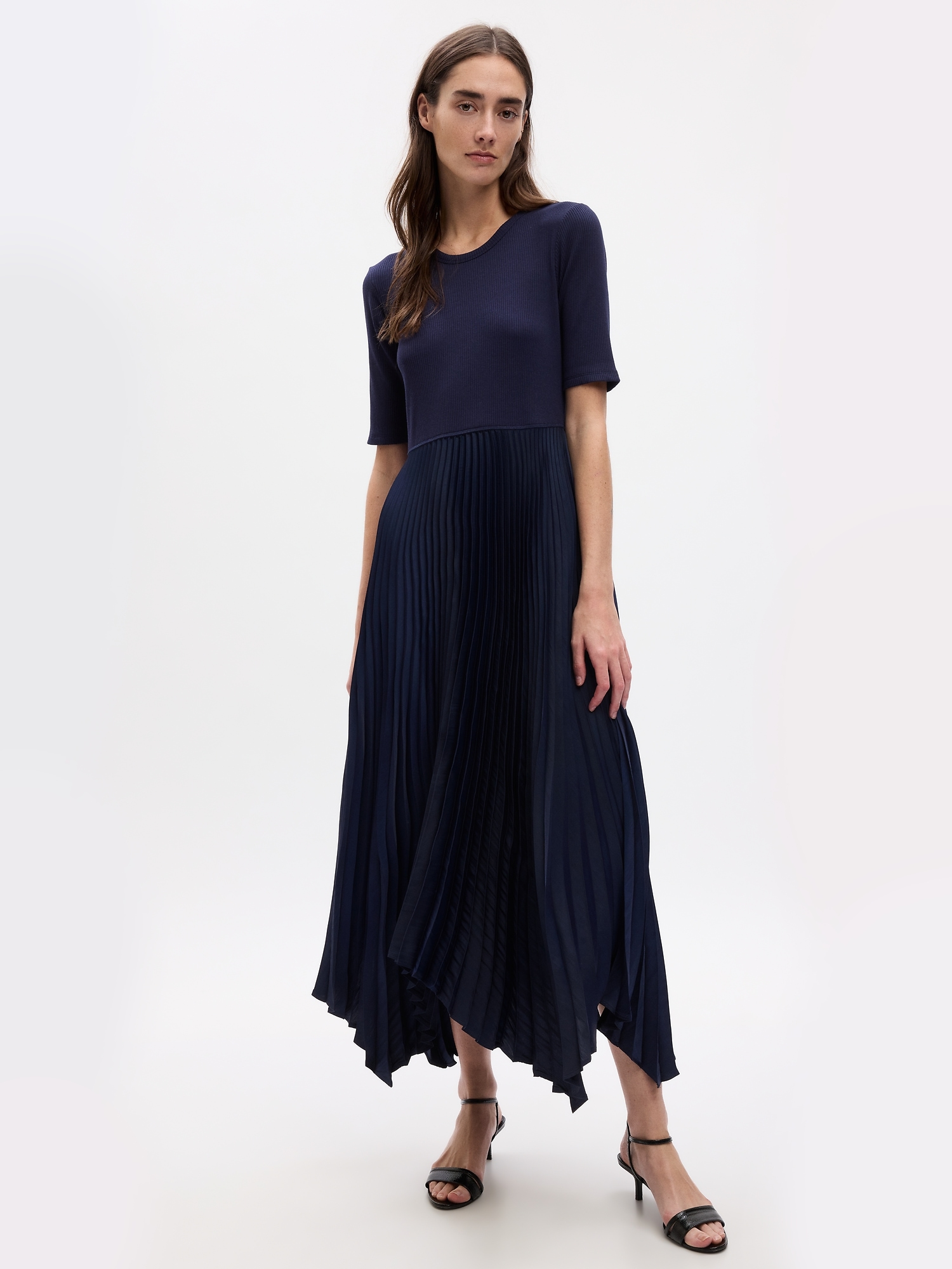 Gap Satin Pleated Midi Dress