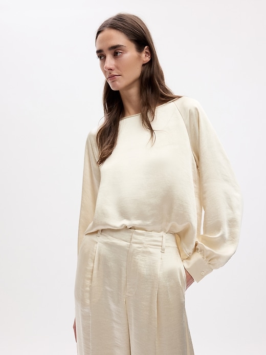 Image number 5 showing, Satin Boatneck Top