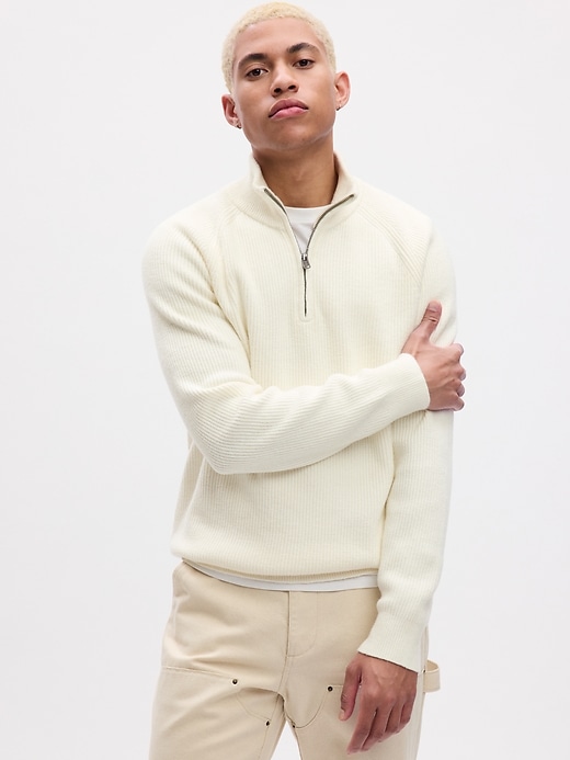 【DISCERNMENT】Unisex Cash Soft Knit Half Zip Up CashSoft Half-Zip Pullover | Gap