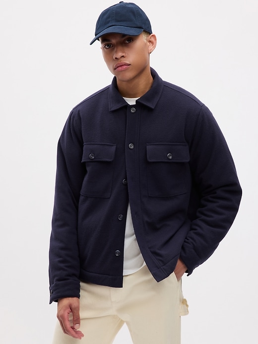 Image number 1 showing, Lined Utility Sweatshirt Jacket