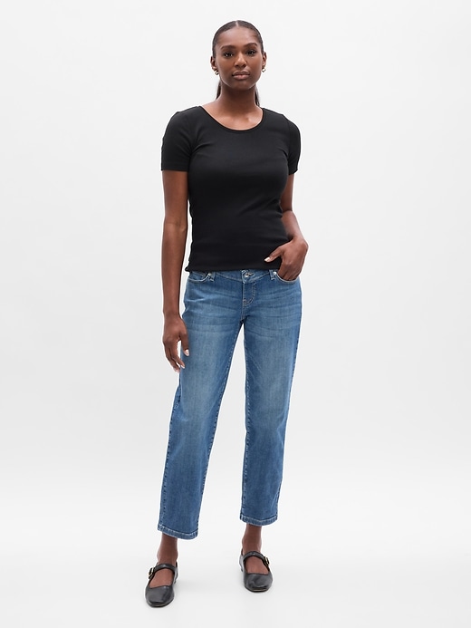 Image number 1 showing, Maternity True Waistband Full Panel Girlfriend Jeans