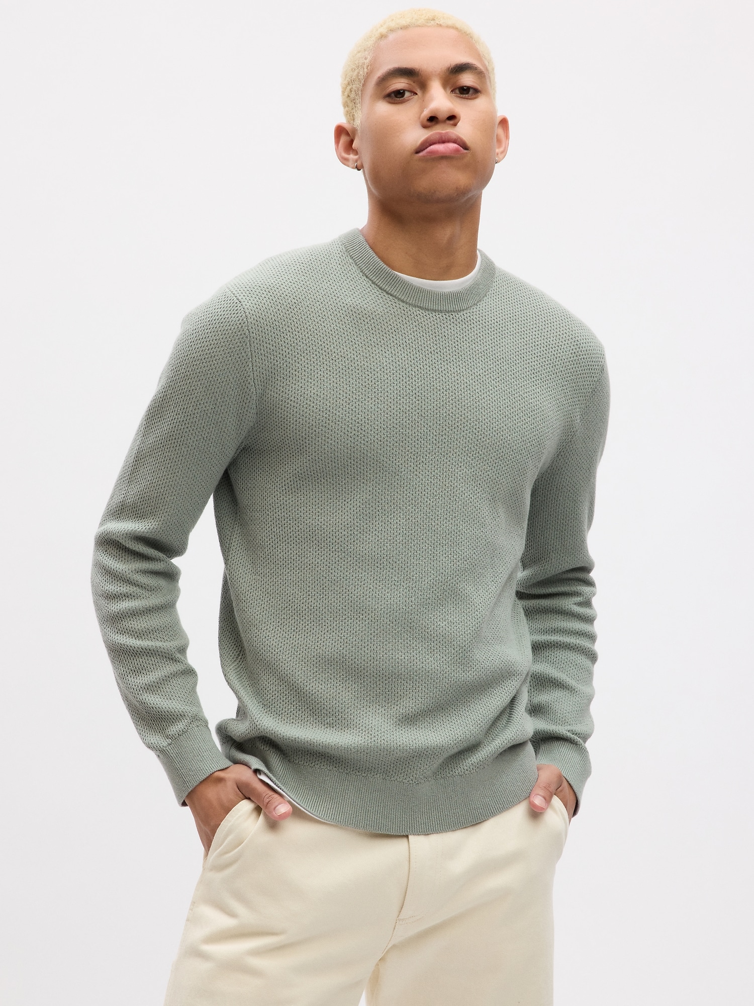 Gap textured crewneck sweater 2025