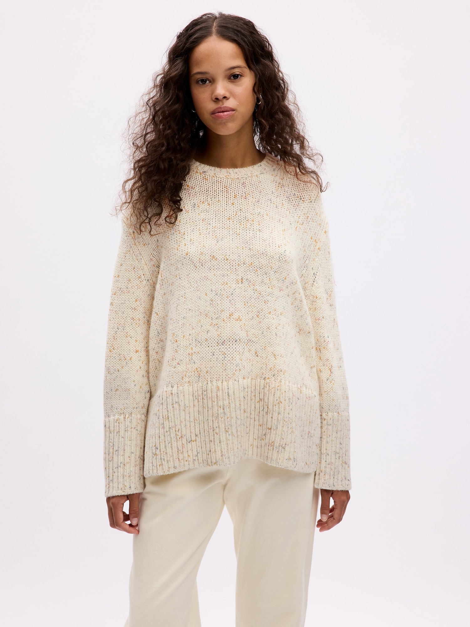 24/7 Split-Hem Confetti Sweater