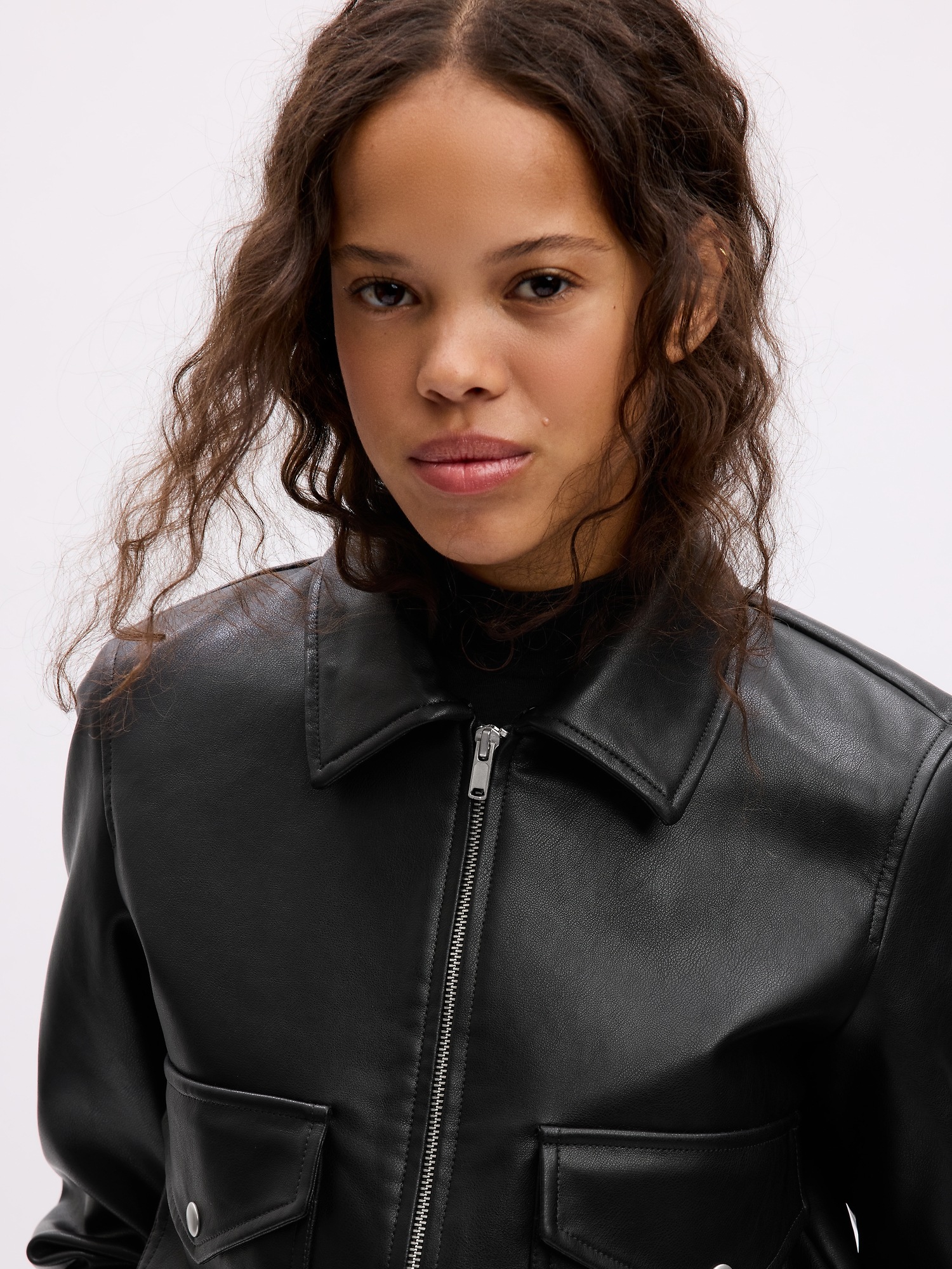 Vegan Leather Flight Jacket Gap