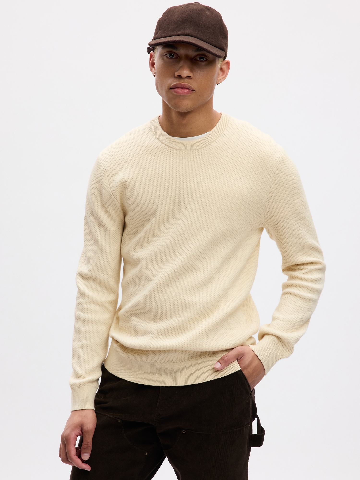 Textured Crewneck Sweater