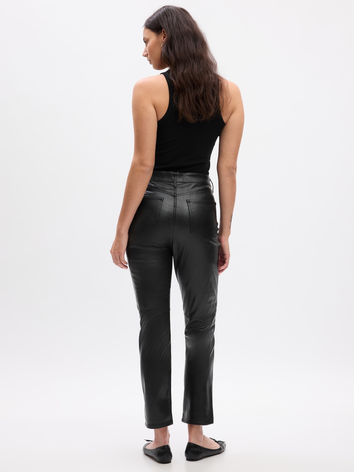 High Rise Vegan Leather Vintage Slim Pants | Gap