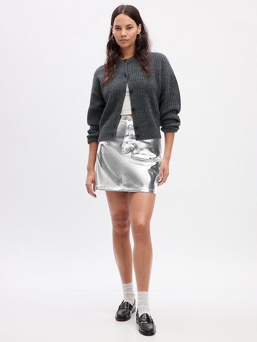 Image number 4 showing, Metallic Vegan Leather Mini Skirt