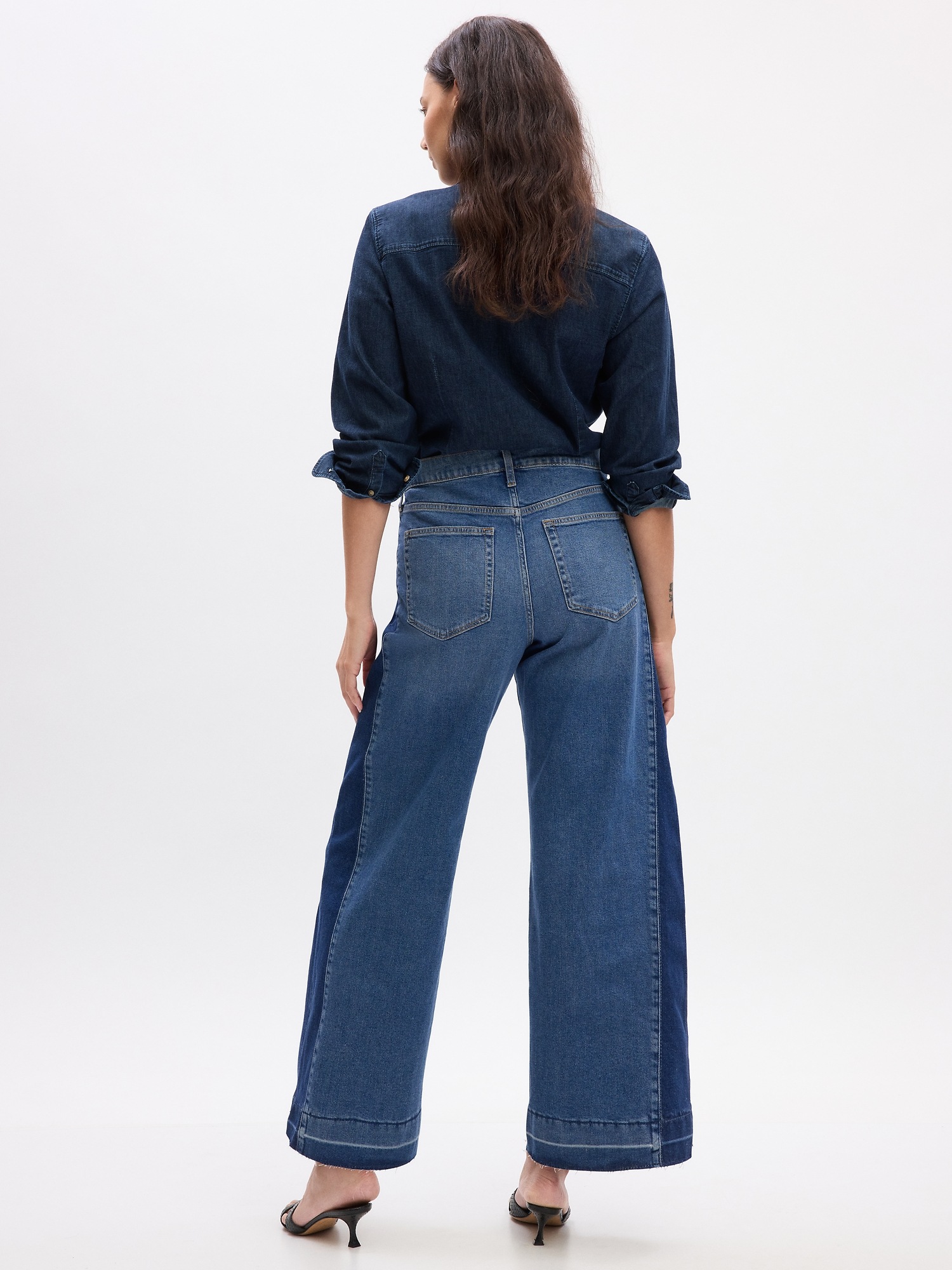 High Rise Stride Wide-Leg Jeans