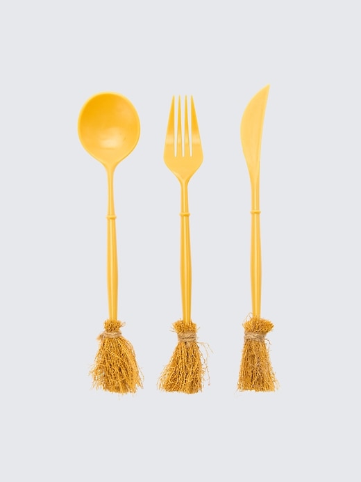 1 of 8 showing, with the color Gold of product Ma Fete Halloween Cutlery Set