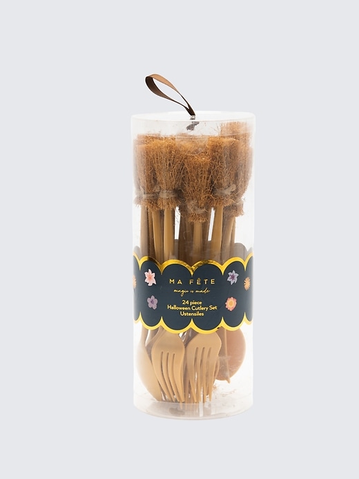 2 of 8 showing, with the color Gold of product Ma Fete Halloween Cutlery Set