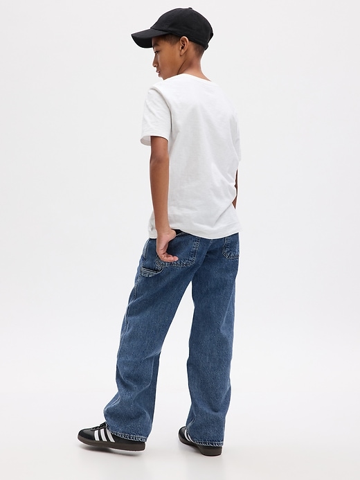 2 of 8 showing, with the color medium wash of product Kids Carpenter Jeans