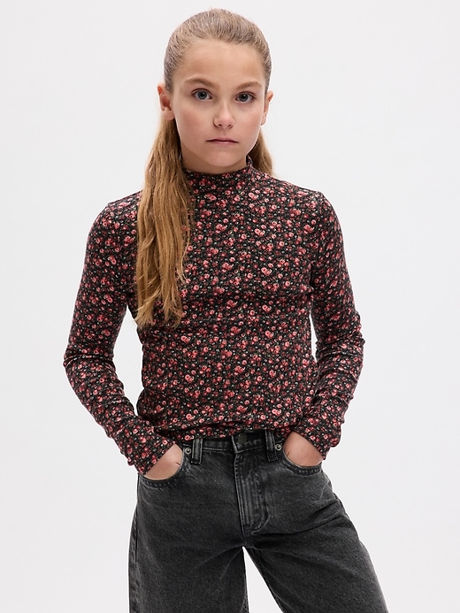 1 of 8 showing, with the color multi ditsy of product Kids Mockneck T-Shirt