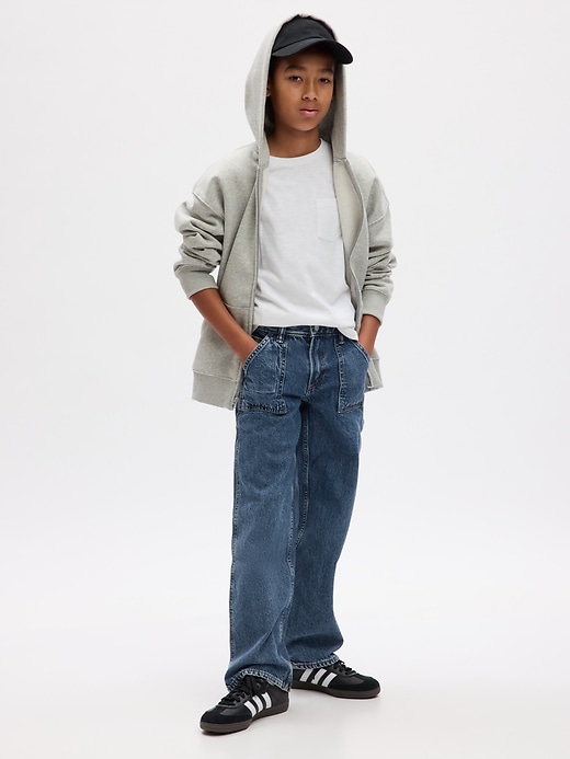 1 of 8 showing, with the color medium wash of product Kids Carpenter Jeans