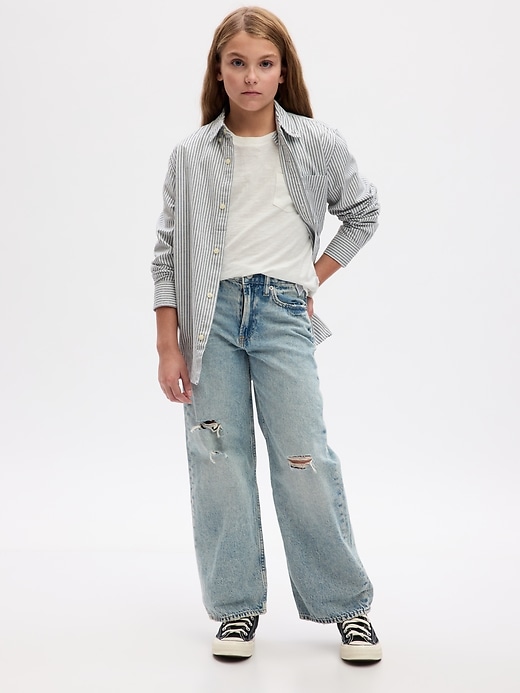 Image number 9 showing, Kids Low Rise Stride Wide-Leg Jeans
