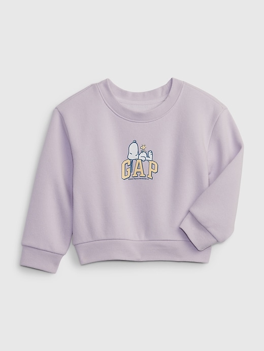 1 of 8 showing, with the color orchid petal purple of product Toddler Peanuts Graphic Sweatshirt